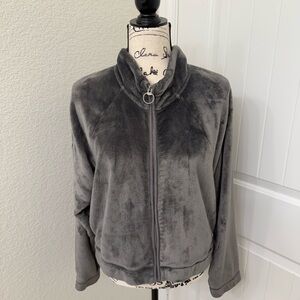 Hollister Charcoal plush  Jacket sz M